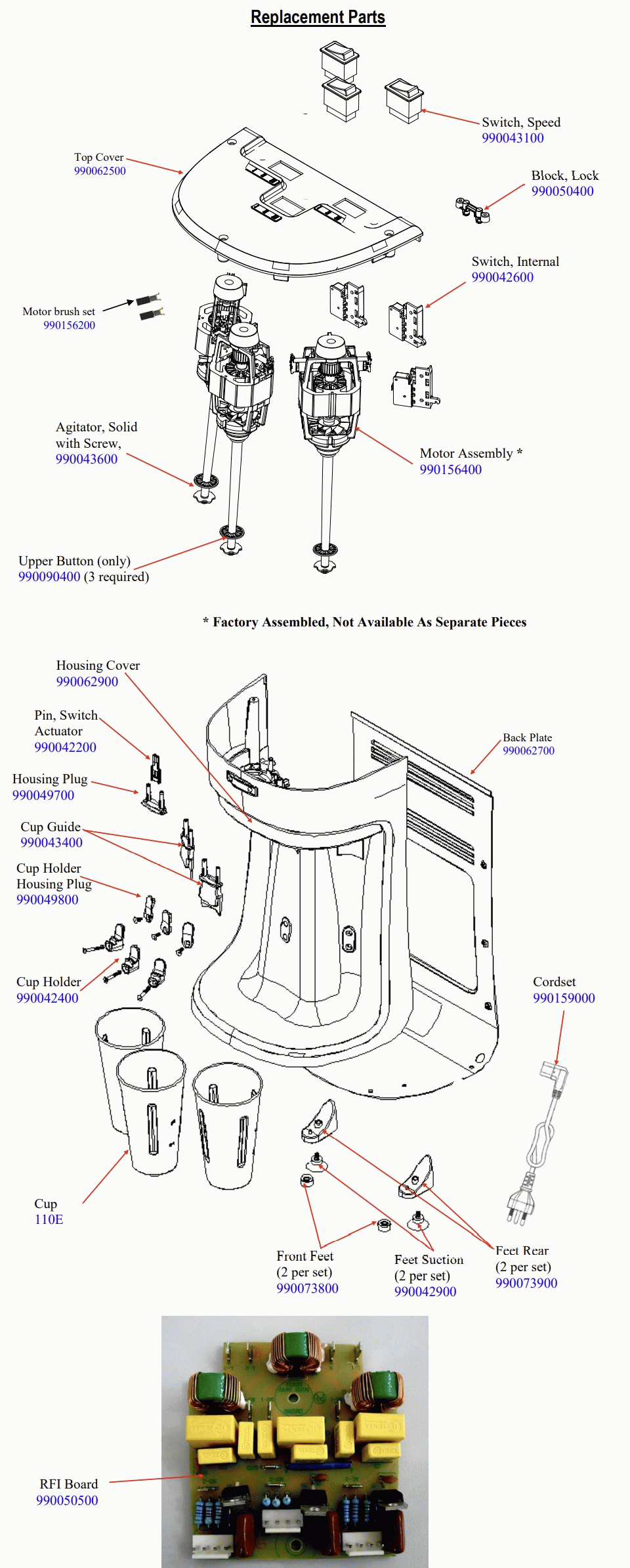 Diagram Diagram and Parts List for HMD400-BZ220  Hamilton Beach Drink Mixer